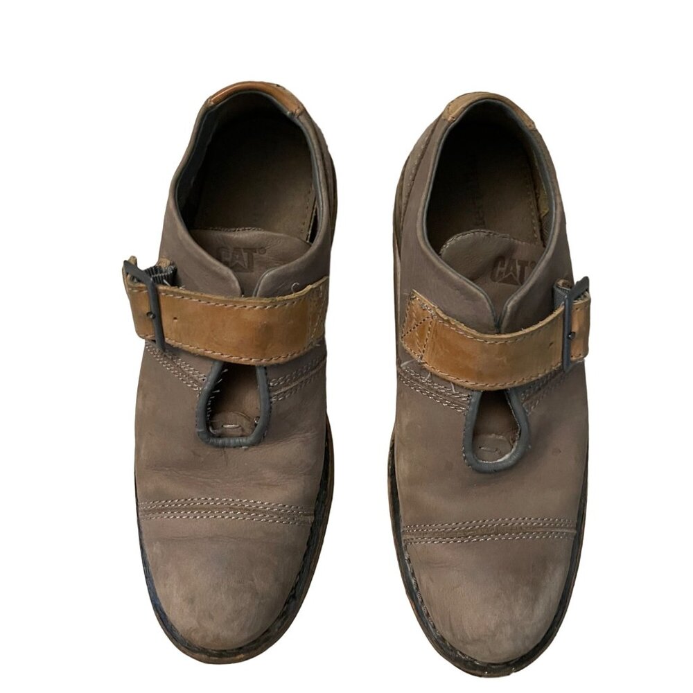 CAT Halsey Men's Leather Slip-On Shoes Size 7.5 Brown